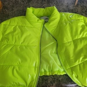 Lime Green Patent Puffer
